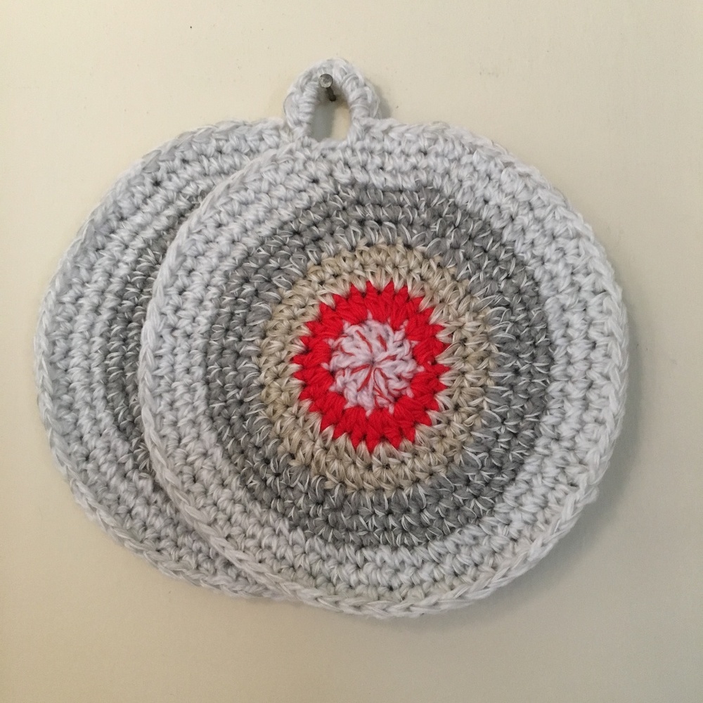 Unique, crochet pot holders